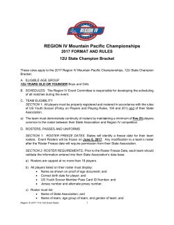 12U State Champion Bracket