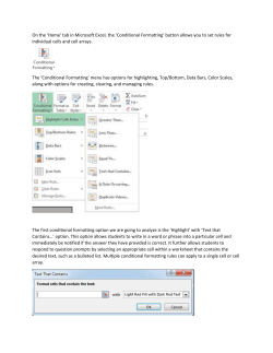 Conditional Formatting in Microsoft Excel (by Matt Hurst)