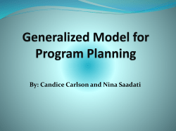 Generalized Model for Program Planning