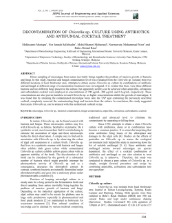 DECONTAMINATION OF Chlorella sp. CULTURE