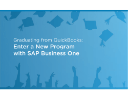Enter a New Program with SAP Business One