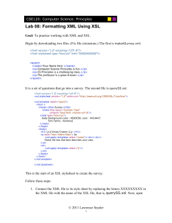 Lab 08: Formatting XML Using XSL