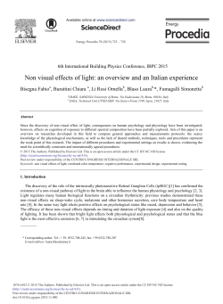 Non Visual Effects of Light: An Overview and an