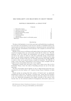 self-similarity and branching in group theory - Math TAMU