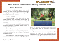 1 Make Your Own Game Tutorial VI: Creating Encounters Part 1