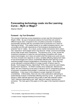 Forecasting technology costs via the Learning Curve
