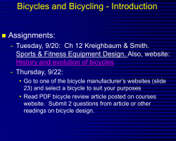 Bicycles and Bicycling - Introduction - K