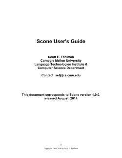 Scone User*s Guide - Carnegie Mellon School of Computer Science
