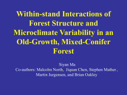 Within-stand Interactions of Forest Structure and Microclimate