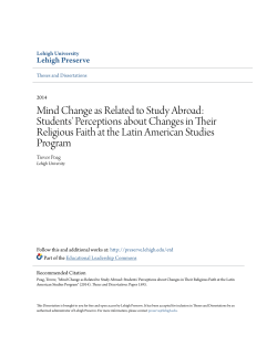 Mind Change as Related to Study Abroad