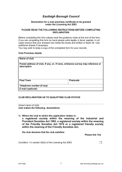 Club Qualifying Status Declaration
