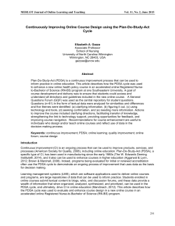 Continuously Improving Online Course Design using the Plan