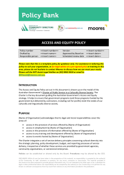 Access and Equity Policy - Institute of Community Directors Australia