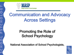 Communications - National Association of School Psychologists