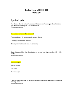 Today Quiz of ECO 401