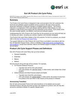 ESRI UK Product Life Cycle Policy May 2015