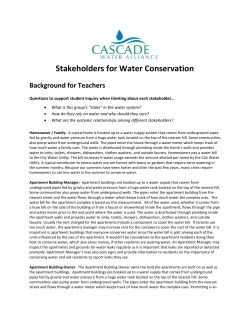 Stakeholders for Water Conservation