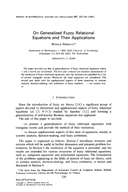 On Generalized Fuzzy Relational Equations and