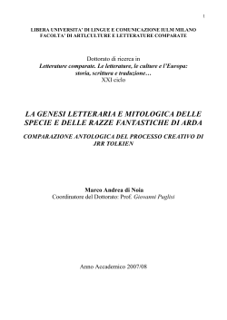 la genesi letteraria e mitologica delle specie e delle