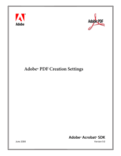 Adobe PDF Creation Settings