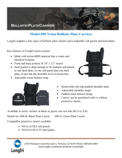 Model 090 Nylon Ballistic Plate Carriers