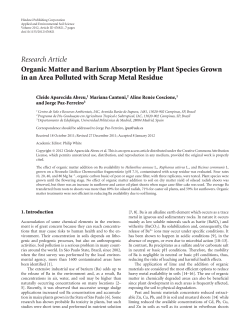 Organic Matter and Barium Absorption by Plant Species Grown in an