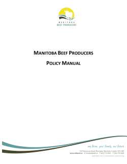MANITOBA BEEF PRODUCERS POLICY MANUAL