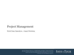 Investing in a formal Project Management - Info