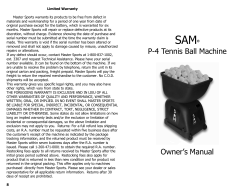 P-4 Tennis Ball Machine Owner`s Manual