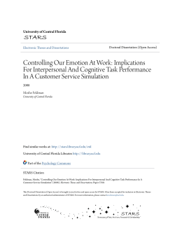 Controlling Our Emotion At Work: Implications For