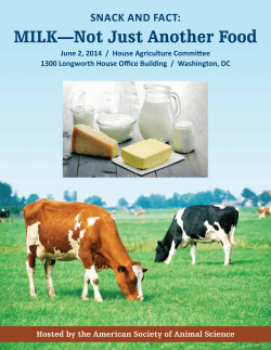 Milk&mdash;Not Just Another Food - American Society of Animal Science