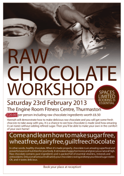 Saturday 23rd February 2013 Come and learn how to make sugar