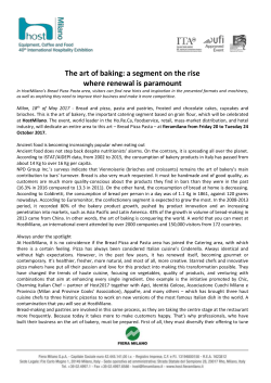 Press Release_HOST 2017 The art of baking A segment on the rise