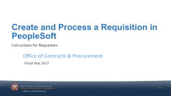 Create and Process a Requisition in PeopleSoft