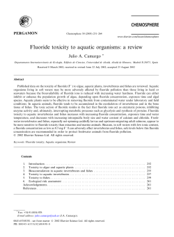 Fluoride toxicity to aquatic organisms: a review
