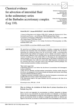 Chemical evidence for advection of interstitial - Archimer