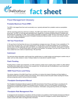 Flood Management Glossary - Shellharbour City Council