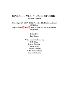 specification case studies - School of Information Technology and