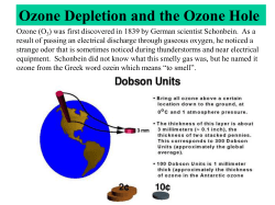 Ozone Depletion and the Ozone Hole