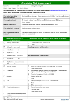 Chemistry Risk Assessment