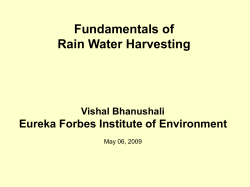 Rain Water Harvesting What is the need for