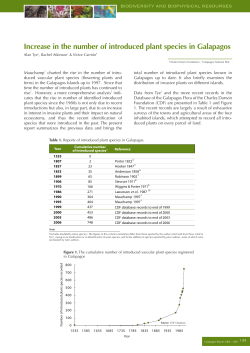 Increase in the number of introduced plant species in Galapagos