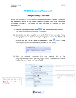 PROMIS Assessment/Instrument