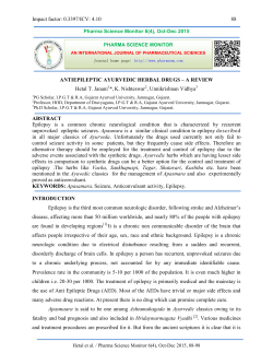 Impact factor: 0.3397/ICV: 4.10 88 ANTIEPILEPTIC AYURVEDIC
