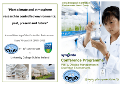 Plant climate and atmosphere research in controlled