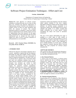 Software Project Estimation Techniques - Effort and Cost