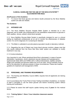 Clinical Guideline For The Use Of The Nova Stat