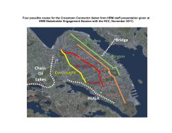 Four possible routes for the Crosstown Connector (taken from HRM