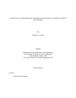 a potential framework for the debate on general cognitive ability and