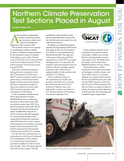 Northern Climate Preservation Test Sections Placed in August